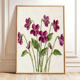 Minimalistische Magenta-Violett-Wandkunst - Leinwa Poster