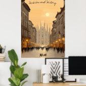 Minimalistische Mailänder Skyline - Soft Tones Ita Poster (Heimbüro)