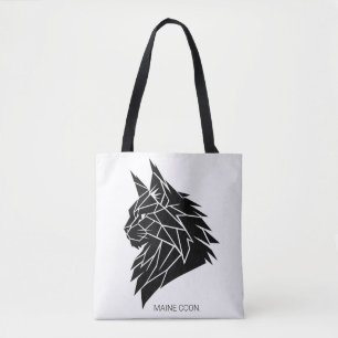 Minimalistische Maine-Coon-Geometrie-Baumwoll-Tasc Tasche