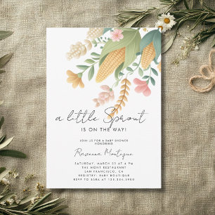 Minimalistische Maisblumen Ein Kleiner Spross Baby Einladung