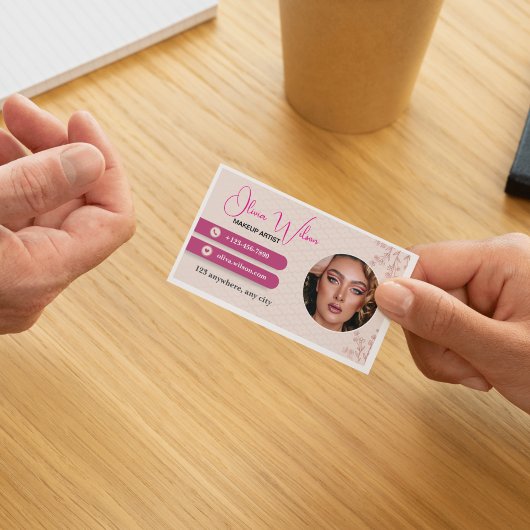 Minimalistische Makeup Artist Elegant mit Foto Visitenkarte