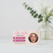 Minimalistische Makeup Artist Elegant mit Foto Visitenkarte (Stehend Vorderseite)