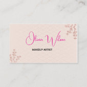 Minimalistische Makeup Artist Elegant mit Foto Visitenkarte (Rückseite)