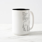 Minimalistische Mama Baby Giraffe Line Art Muttert Zweifarbige Tasse (VorderseiteRechts)