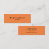 Minimalistische Mandarine Mini-Visitenkarte Mini Visitenkarte (Vorne/Hinten)