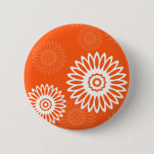 Minimalistische Mandarine Orangenblütenmuster Button (Vorderseite)