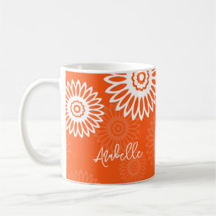Minimalistische Mandarine Orangenblütenname Kaffeetasse