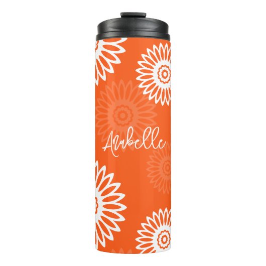 Minimalistische Mandarine Orangenblütenname Thermosbecher (Vorderseite)