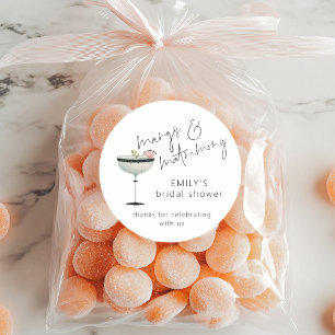 Minimalistische Margs Hochzeit Danke Brautparty Runder Aufkleber