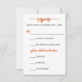 Minimalistische Marigold Wedding RSVP Card (Vorderseite)