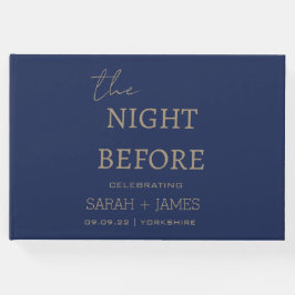 Minimalistische Marine der Nacht vor der Hochzeit Gästebuch