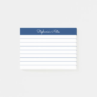 Minimalistische Marine Linde Personalisiert Post-it Klebezettel