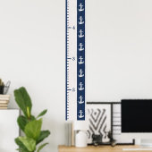 Minimalistische marine nautische Kind Wachstumsübe Poster (Heimbüro)