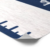 Minimalistische marine nautische Kind Wachstumsübe Poster (Ecke)