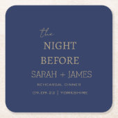 Minimalistische Marine vor Probe Abendessen Rechteckiger Pappuntersetzer (Vorderseite)