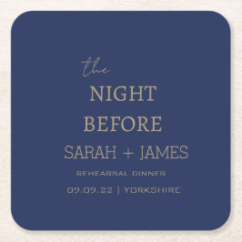 Minimalistische Marine vor Probe Abendessen Rechteckiger Pappuntersetzer