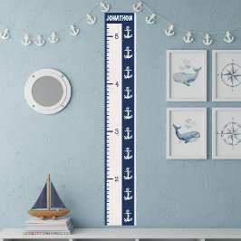 Minimalistische marineblaue nautische Wachstumscha Poster