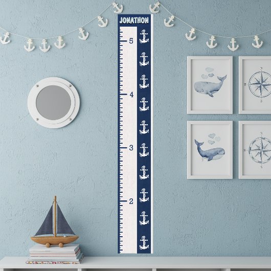 Minimalistische marineblaue nautische Wachstumscha Poster