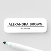 Minimalistische Markierung mit eigenem White Name Namensschild (Beispiel)