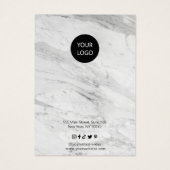 Minimalistische Marmorsklemme-Display-Visitenkarte (Rückseite)