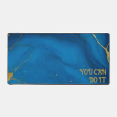 Minimalistische Marmortextur goldenes Zitat Schreibtischunterlage (Vorderseite)