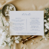 Minimalistische Marseille Bleu Wedding Details Car Einladung