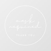 Minimalistische Maske erforderlich Fensteraufkleber (Blatt)