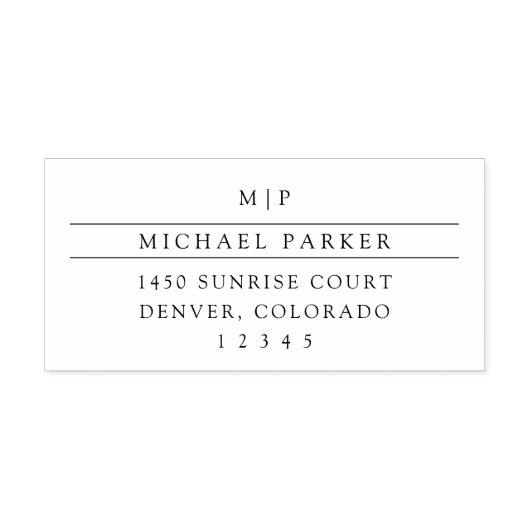 Minimalistische Maskuline | Initialen und Rücksend Permastempel (Design)