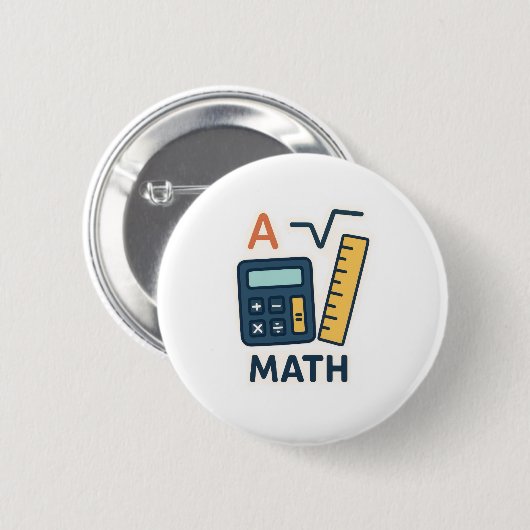 Minimalistische Mathematik - Rechner, Lineal Button (Vorne & Hinten)