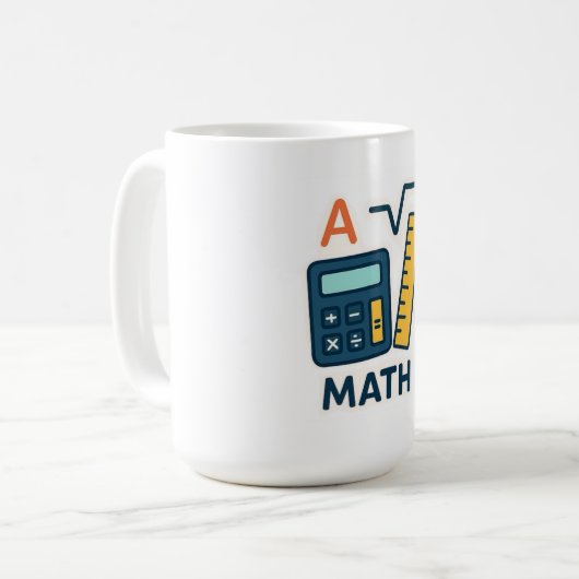 Minimalistische Mathematik - Rechner, Lineal Kaffeetasse (Vorderseite Links)