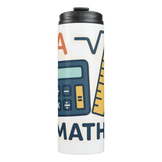 Minimalistische Mathematik - Rechner, Lineal Thermosbecher (Vorderseite)