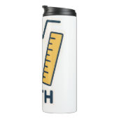 Minimalistische Mathematik - Rechner, Lineal Thermosbecher (Nach rechts gedreht)