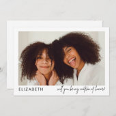 Minimalistische Matron of Ehre Vorschlag Foto (Vorne/Hinten)