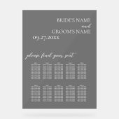 Minimalistische Mattierte Hochzeitstabelle Acrylschild (Vorderseite)