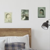 Minimalistische Mauer - Grüne und goldene Fossilie Bilderwand Sets (Schlafzimmer)