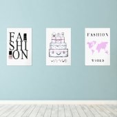 Minimalistische Mauer-Kunst-Sets Bilderwand Sets (Holzboden)