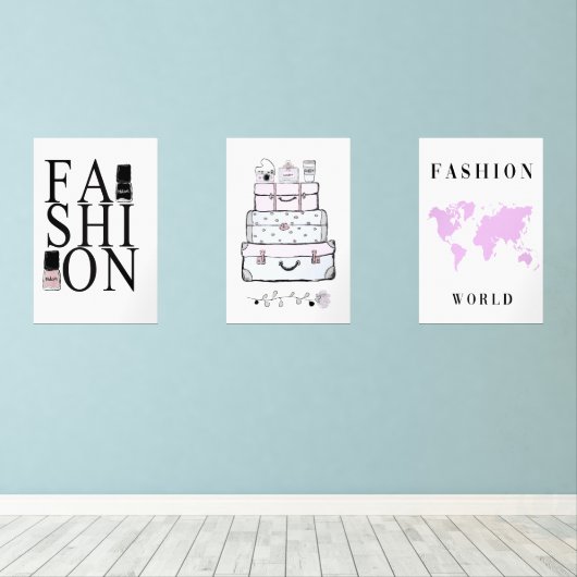 Minimalistische Mauer-Kunst-Sets Bilderwand Sets (Holzboden)