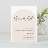 Minimalistische Mauve Arch Wedding Save the Date C Einladung (Stehend Vorderseite)