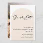 Minimalistische Mauve Arch Wedding Save the Date C Einladung (Vorne/Hinten)