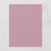 Minimalistische Mauve Dusty Rose Begleitkarte (Rückseite)