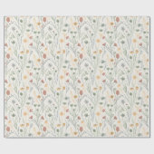 Minimalistische Meadowcore-Abstrakte Wildblumen Geschenkpapier (Flach)