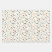 Minimalistische Meadowcore-Abstrakte Wildblumen Geschenkpapier Set (Vorderseite)