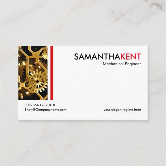 Minimalistische mechanische visitenkarte (Vorderseite)