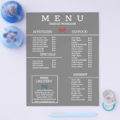 Minimalistische Meeresfrüchte Grill Restaurant Gra Flyer (Einzeln)