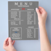 Minimalistische Meeresfrüchte Grill Restaurant Gra Flyer (Hand)