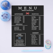 Minimalistische Meeresfrüchte Grill Restaurant Men Flyer (Einzeln)