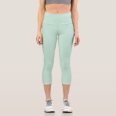 Minimalistische Meeresfrüchte grün solide schlicht Capri Leggings (Vorderseite)