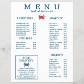 Minimalistische Meeresfrüchte Krabben Grill Restau Flyer (Vorne)