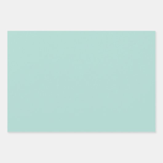 Minimalistische Meeresfrüchte Minze grün solide sc Geschenkpapier Set (Vorderseite)