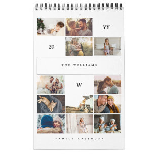 Minimalistische Mehrfach-Foto-Collage Familien Eri Kalender